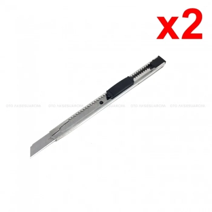 BUĞZ Metal Dar Maket Bıçağı İnce Falçata 9mm 2 Adet