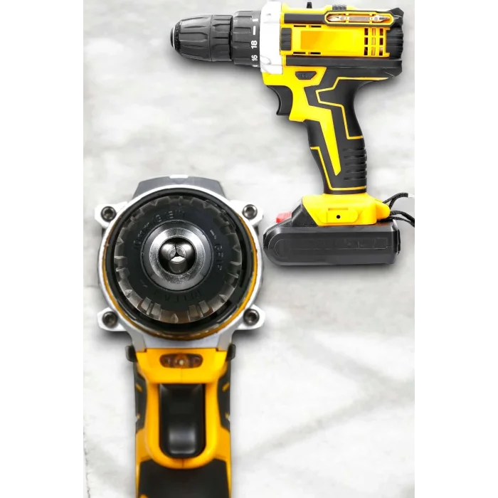 BUĞZ Metal Dişli 24W Akülü Matkap -Çift Bataryalı ve LED Çalışma Işığı ile Tam Set