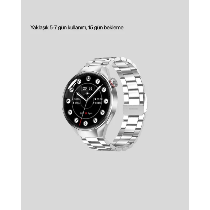 BUĞZ Metal Gövdeli AMOLED Akıllı Saat – Kan Oksijen, Nabız ve Arama Fonksiyonlu