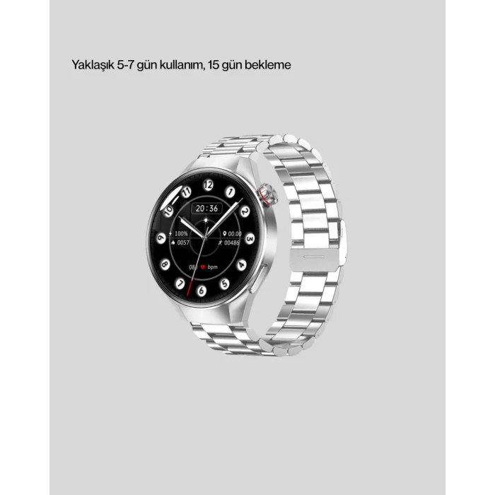 BUĞZ Metal Gövdeli AMOLED Akıllı Saat – Kan Oksijen, Nabız ve Arama Fonksiyonlu - BUĞZ