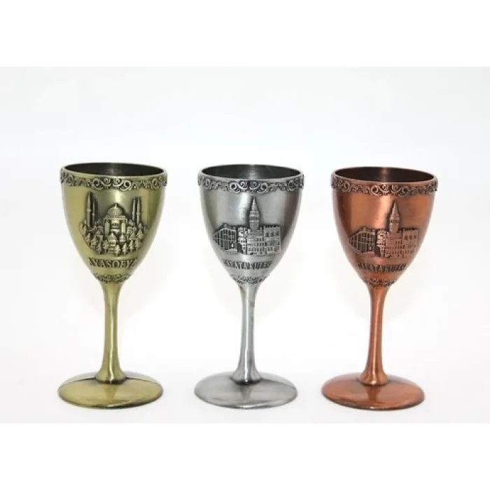  Metal İstanbul Yöresel Kadeh Bardak