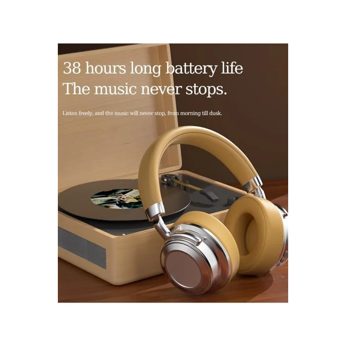 BUĞZ Metal Kulak Üstü Kablosuz Bluetooth Kulaklık Hybrid Anc Type-c Hızlı Şarj Bluetooth 6.0