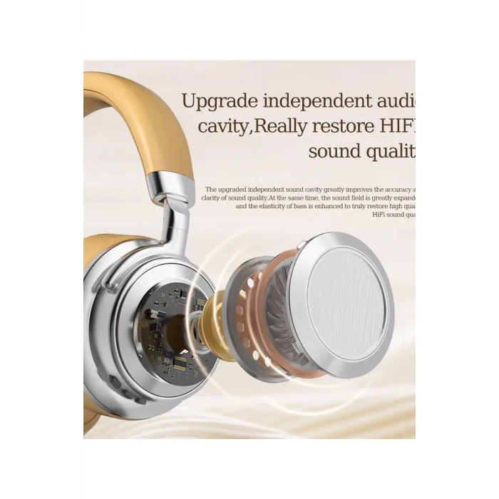 BUĞZ Metal Kulak Üstü Kablosuz Bluetooth Kulaklık Hybrid Anc Type-c Hızlı Şarj Bluetooth 6.0