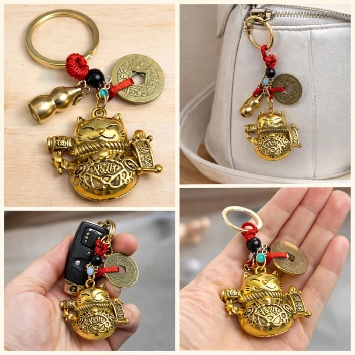 BUĞZ Metal Şans Ve Bereket Kedisi Anahtarlık Model 1