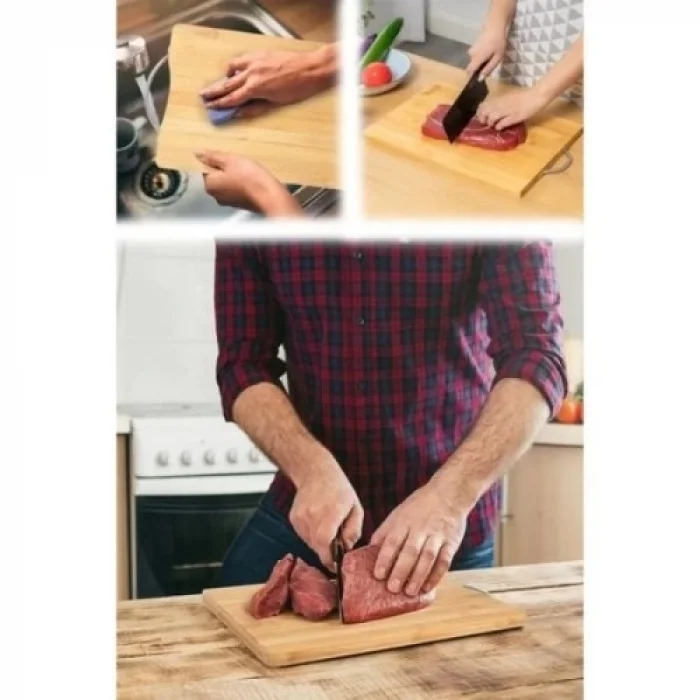  Metal Saplı Bambu Kesim Panosu