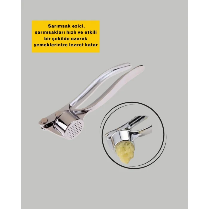 BUĞZ Metal Sarımsak Ezici Ergonomik Tutma ve Güçlü Presleme