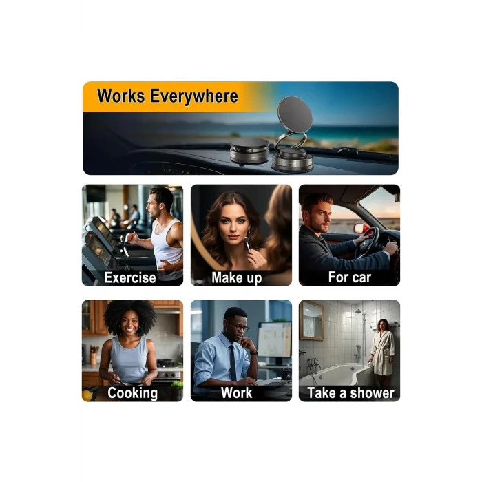 BUĞZ Metalik Magsafe Telefon Tutucu Tüm Yüzeylerle Uyumlu Vakumlu 360 Dönen Oynar Başlık