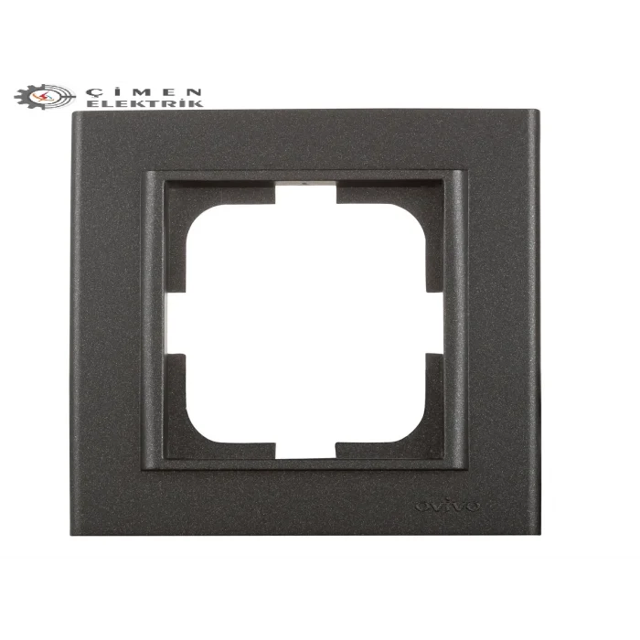  Metalik Siyah Tekli Çerçeve - Priz ve Anahtar İçin Uyumlu Çerçeve