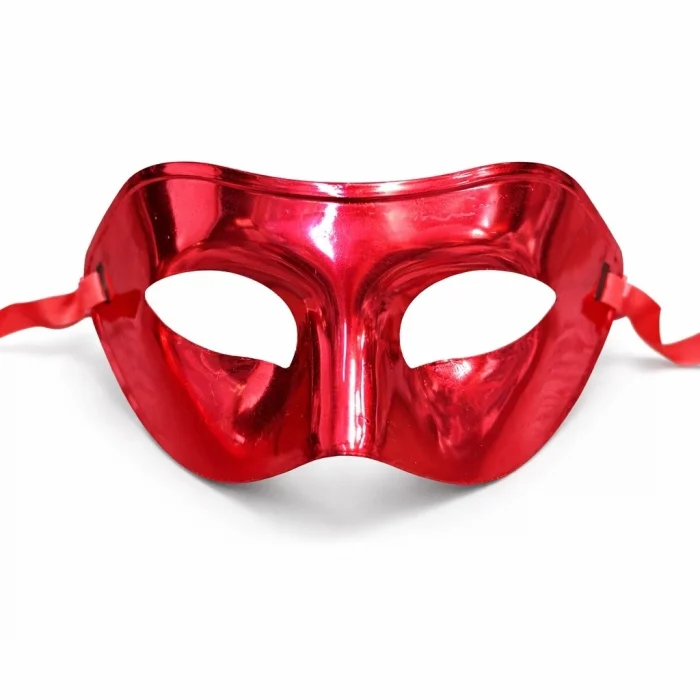 BUĞZ Metalize Parlak Parti Maskesi Kırmızı Renk 16x7 Cm