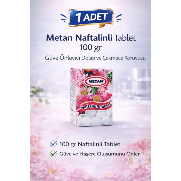 BUĞZ Metan Naftalinli Tablet 100 gr Güve Önleyici Dolap ve Çekmece Koruyucu 1 Adet