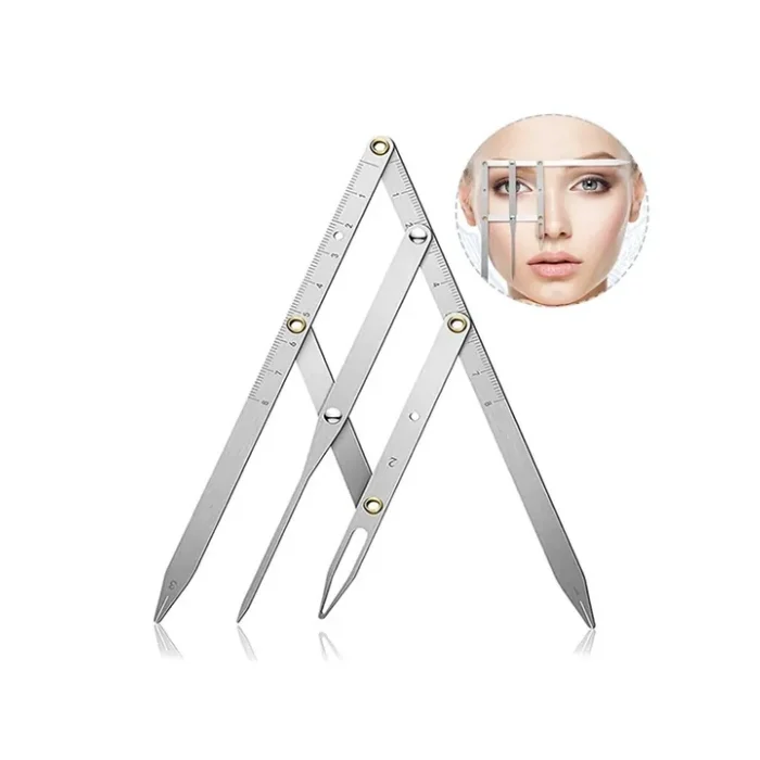BUĞZ Microblading Simetrik ve Estetik Kaş Ölçüm Cetveli, Kalıcı Makyaj Altın Oran Pergeli 275
