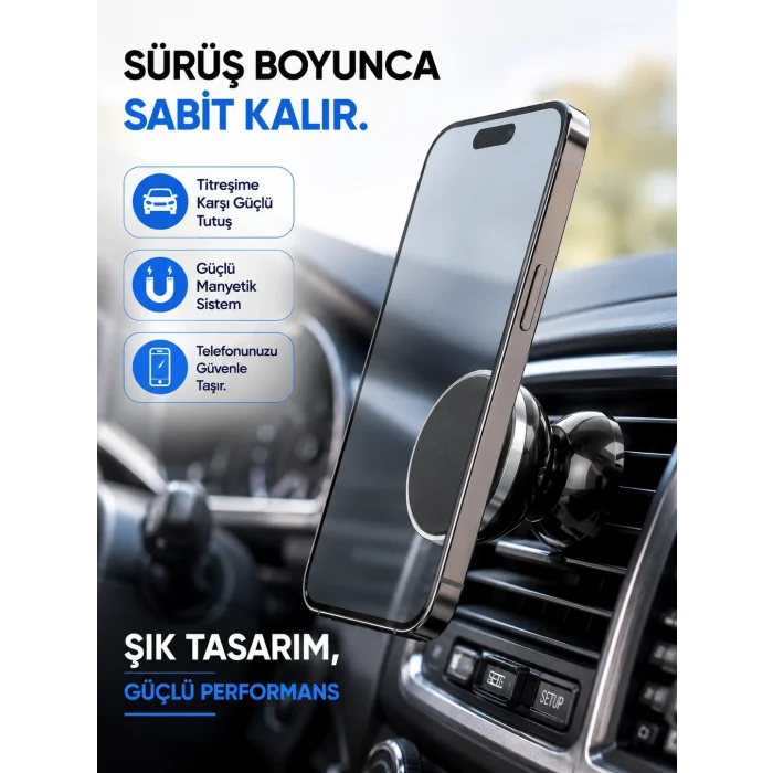 BUĞZ Mıknatıslı Araç İçi Telefon Tutucu Havalandırma Izgarasına Takımına Uygun