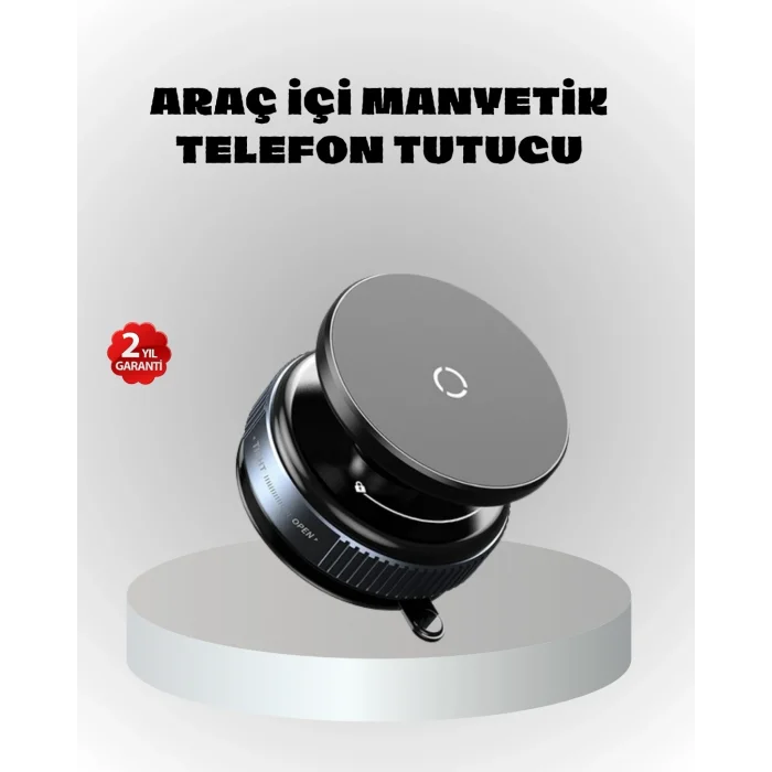 BUĞZ Mıknatıslı Araç Telefon Tutucu Vakum Teknolojili 360° Ayarlanabilir
