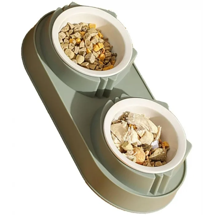 BUĞZ Mikopet Çift Bölmeli Mama ve Su Kabı