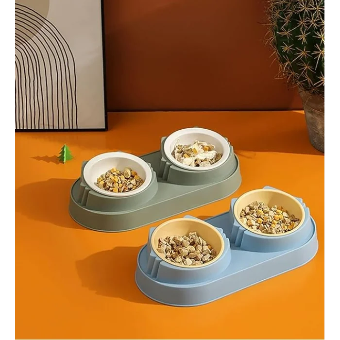 BUĞZ Mikopet Çift Bölmeli Mama ve Su Kabı