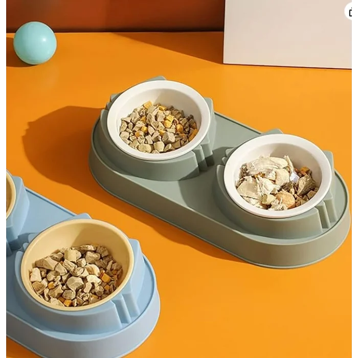 BUĞZ Mikopet Çift Bölmeli Mama ve Su Kabı
