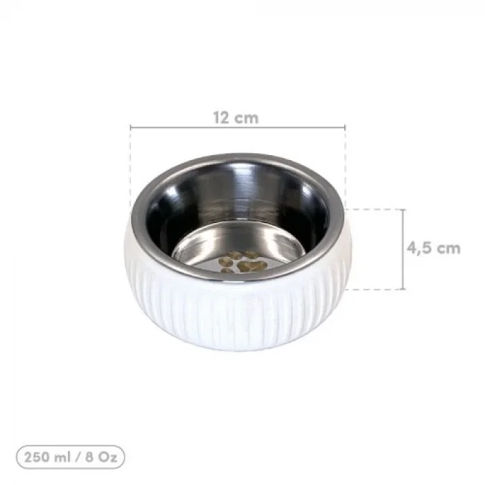  Mikopet Organik Seramik Mama Kabı Beyaz