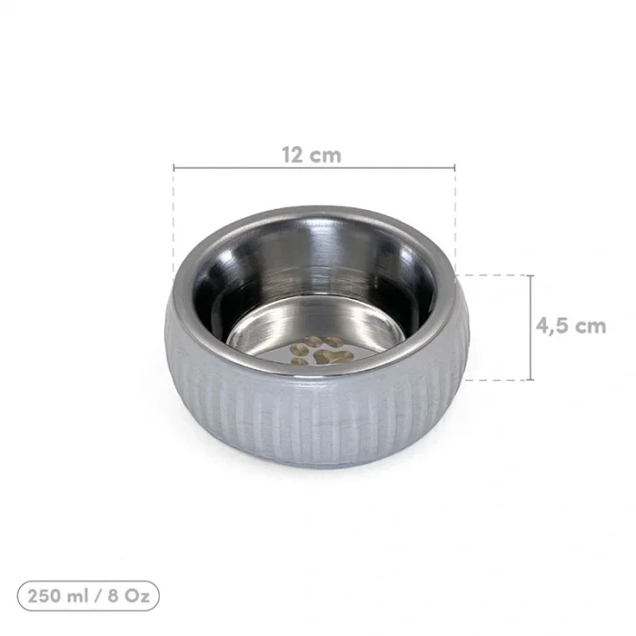 BUĞZ Mikopet Organik Seramik Mama Kabı Gri