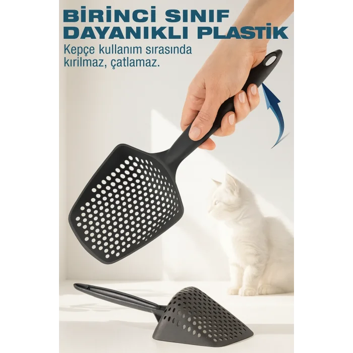 BUĞZ Mikro Delikli Kedi Kumu Küreği – Kum İsrafını Önleyen Dayanıklı Ergonomik Temizlik Küreği