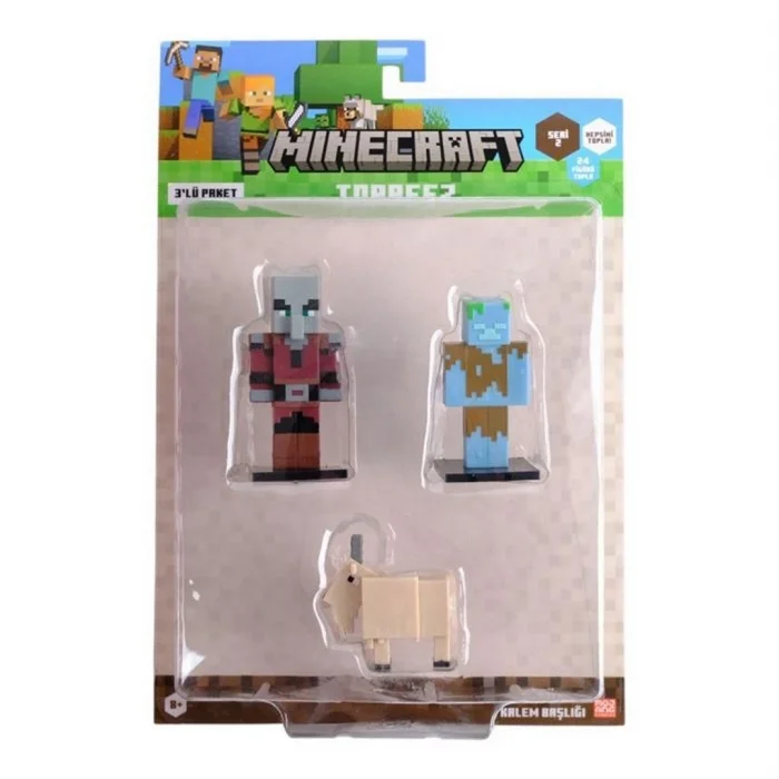 BUĞZ Minecraft 3D Toppeez 3lü Figür Seti Seri 2