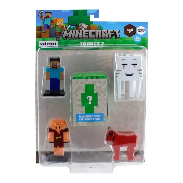 BUĞZ Minecraft 3D Toppeez 5li Figür Seti