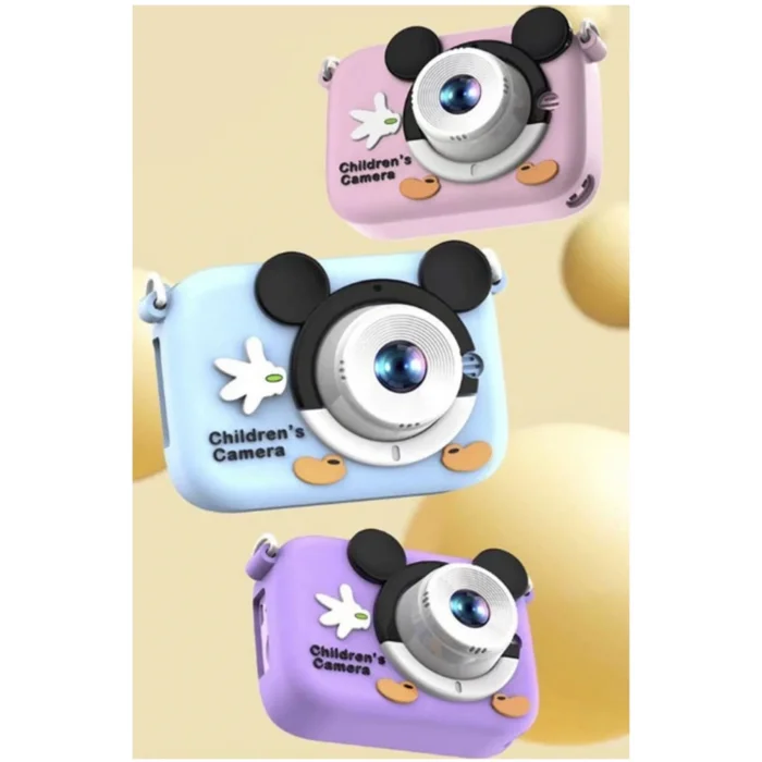 BUĞZ Mini 1080p Hd Çocuk Kamera Dijital Fotoğraf Makinesi 2.0 Inç Ekran 5 Adet Oyun Pembe