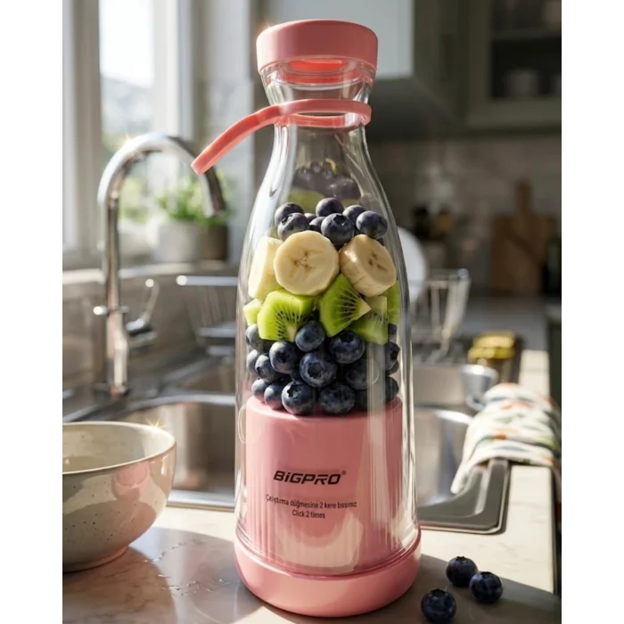 BUĞZ Mini Blender USB Şarjlı Smoothie Hazırlayıcı Kolay Temizlenebilir Tasarım