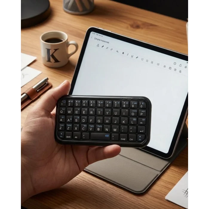 BUĞZ Mini Bluetooth Klavye Kablosuz Taşınabilir Cep Boyutu Klavye