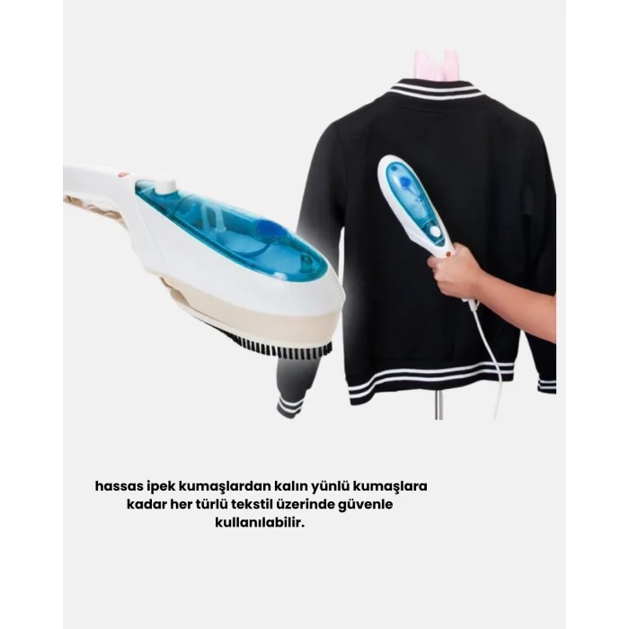 BUĞZ Mini Buharlı Seyahat Ütüsü – Hızlı Isınan, Koku Giderici, Her Kumaşa Uygun Taşınabilir Ütü