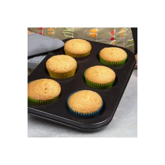  Mini Çocuklar İçin Cupcake Fırın Kalıbı 6 Büyük Bölmeli Muffin Kek Kalıbı