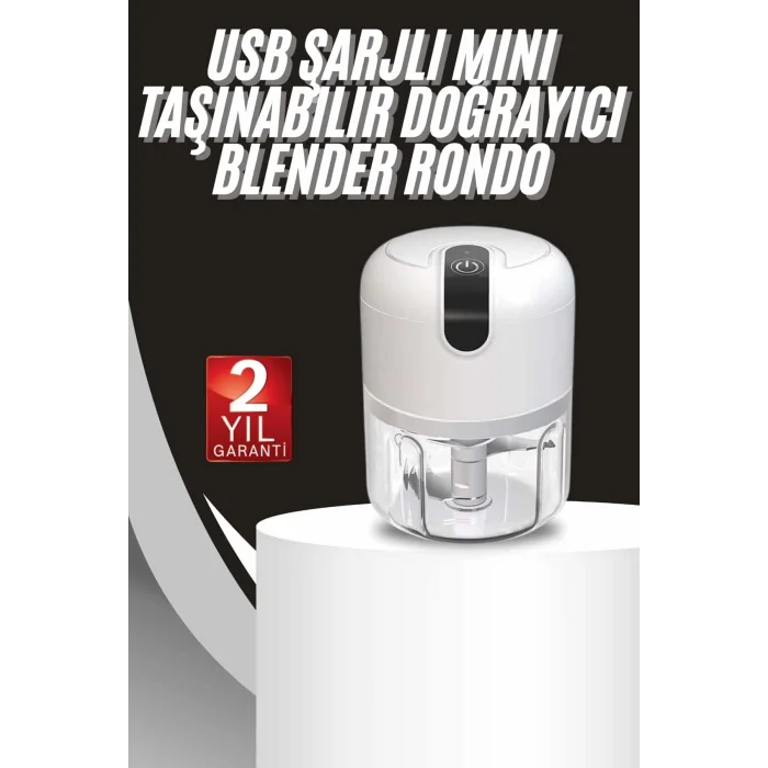  Mini Doğrayıcı Rondo Taşınabilir Mini El Blender Paslanmaz Çelik