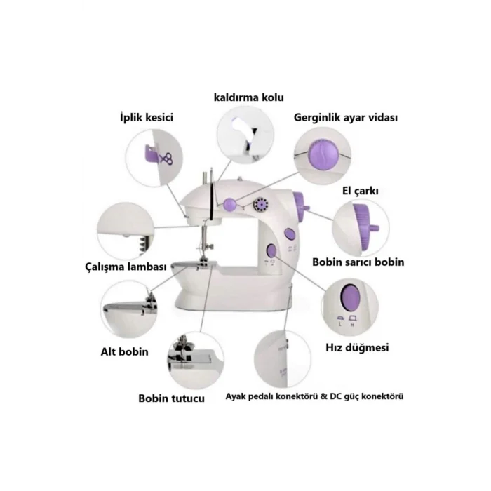 BUĞZ Mini Ev Dikiş Makinesi Pedallı Sewıng Machine