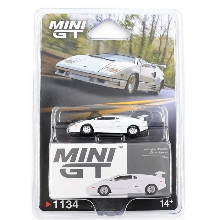 BUĞZ Mini GT 1/64 Lamborghini Countach 25th Anniversary White - Blister Paket
