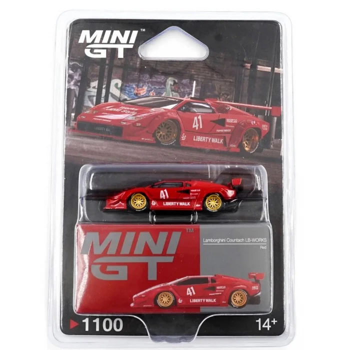 BUĞZ Mini GT 1/64 Lamborghini Countach LB-WORKS Red - Blister Paket