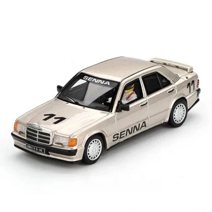 BUĞZ Mini GT 1/64 Mercedes-Benz 190 E 2.3-16 #11 Ayrton Senna 1984 Nürburgring Race of Champions w/ Figure