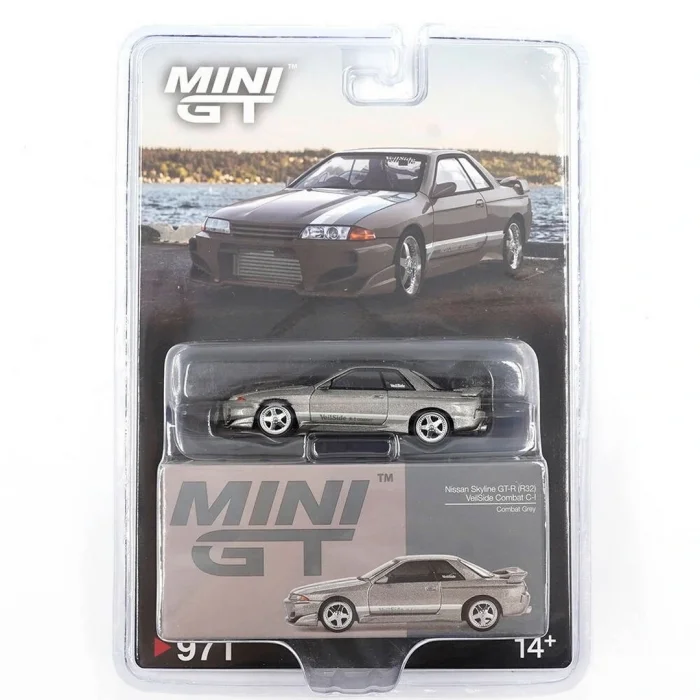 BUĞZ Mini GT 1/64 Nissan Skyline GT-R(R32) Veilside Combat C-I Veilside Combat Grey - Blister Paket