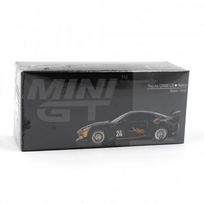 BUĞZ Mini GT 1/64 Toyota GR86 LB-Nation Black/Gold