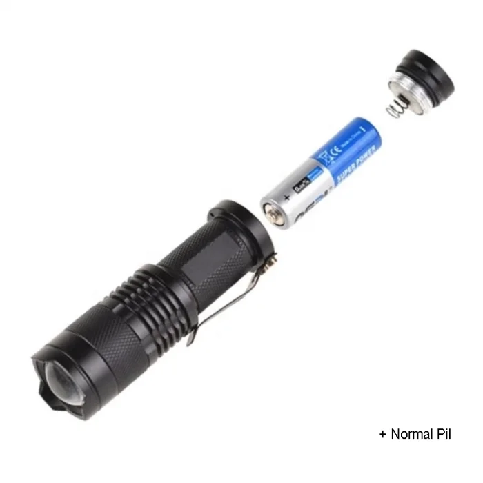 BUĞZ Mini Güçlü Şarjlı Pilli El Feneri  Wt-304