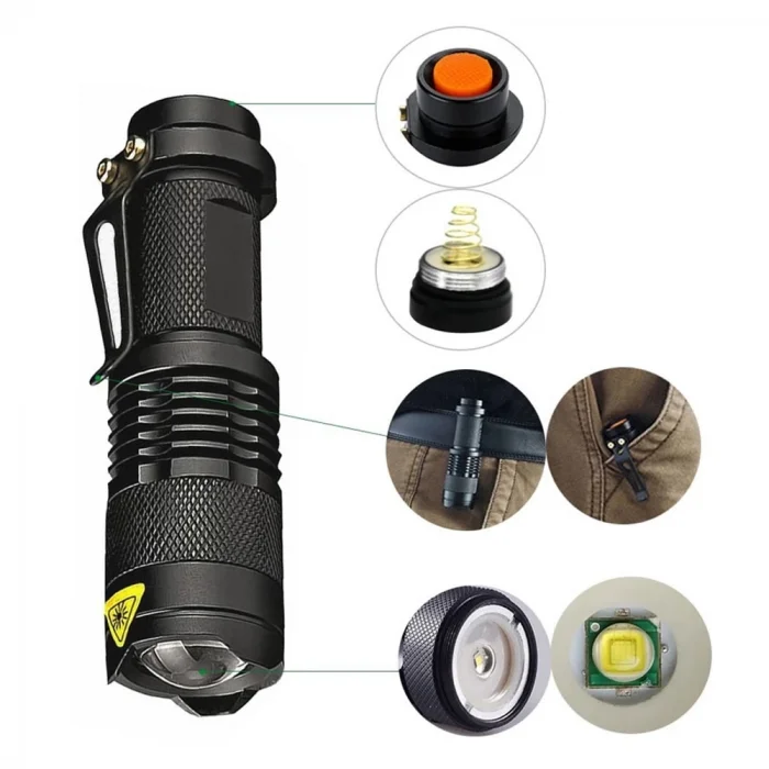 BUĞZ Mini Güçlü Şarjlı Pilli El Feneri  Wt-304