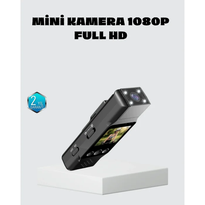BUĞZ Mini Güvenlik Kamerası 1080P 3MP Fotoğraf 180° Ayarlanabilir Lens USB Şarjlı