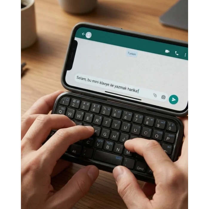 BUĞZ Mini Kablosuz Bluetooth Klavye USB Şarjlı Taşınabilir Klavye