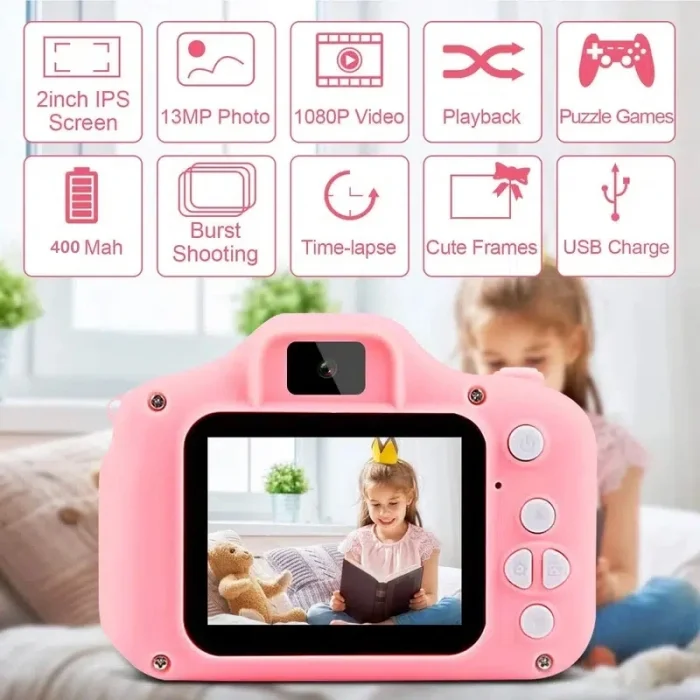 BUĞZ Mini Kamera Fotoğraf Makinesi Pembe