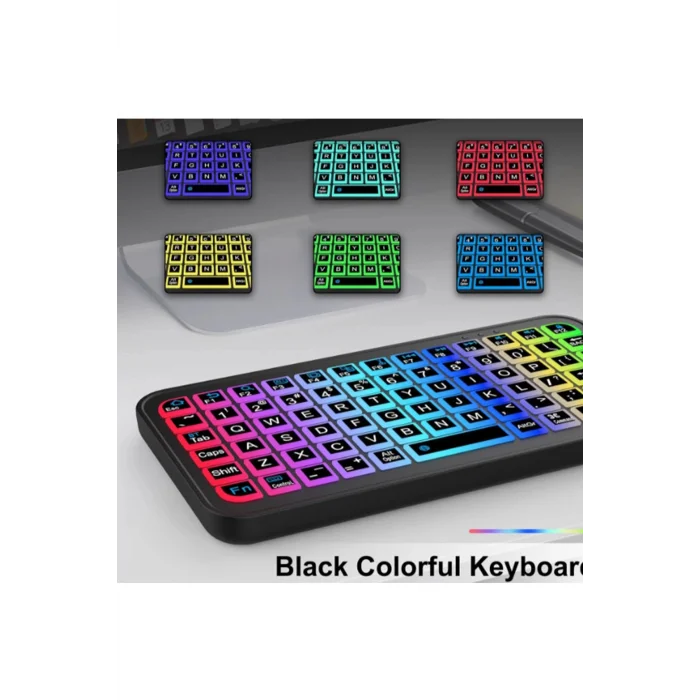 BUĞZ Mini Klavye Smarttv Işıklı Bluetooth Kablosuz Televizyon Ps3 Dizüstü Tabletler Ve Telefonlar İçin