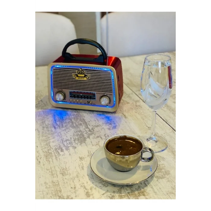 BUĞZ Mini ledli nostaljik radyo gri renk bluetooth yok 2 yıl garantili - Elektronik - Müzik Sistemleri