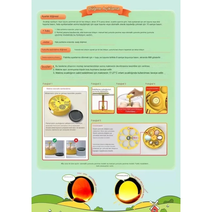 Mini Otomatik Ev Tipi Kuluçka: Papağan Bıldırcın Kuluçka Makinesi 18li Yumurtalı Mx-18