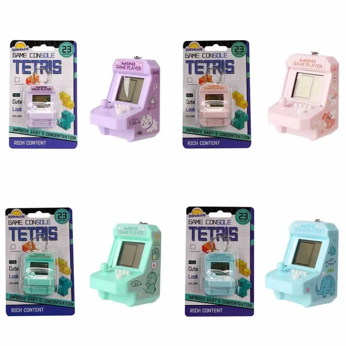 BUĞZ Mini Oyun Konsolu 23 Oyun Modlu Tetris Anahtarlık - 1 Adet Stokta Olan Gönderilir