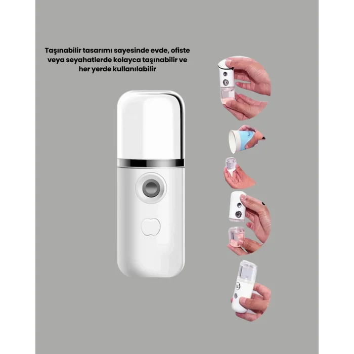 BUĞZ Mini Şarjlı Buhar Nemlendirici – Taşınabilir, Enerji Tasarruflu, Kablosuz Kullanım