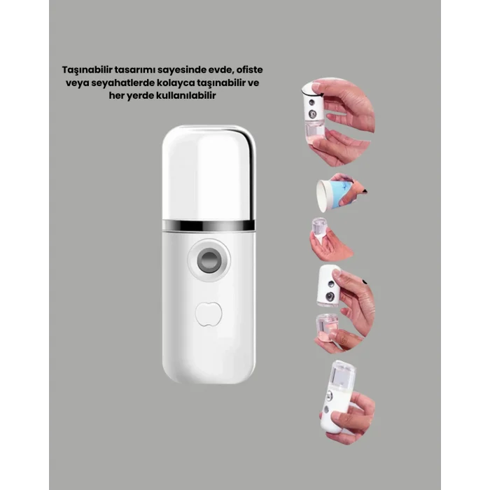 BUĞZ Mini Şarjlı Buhar Nemlendirici – Taşınabilir, Enerji Tasarruflu, Kablosuz Kullanım - BUĞZ