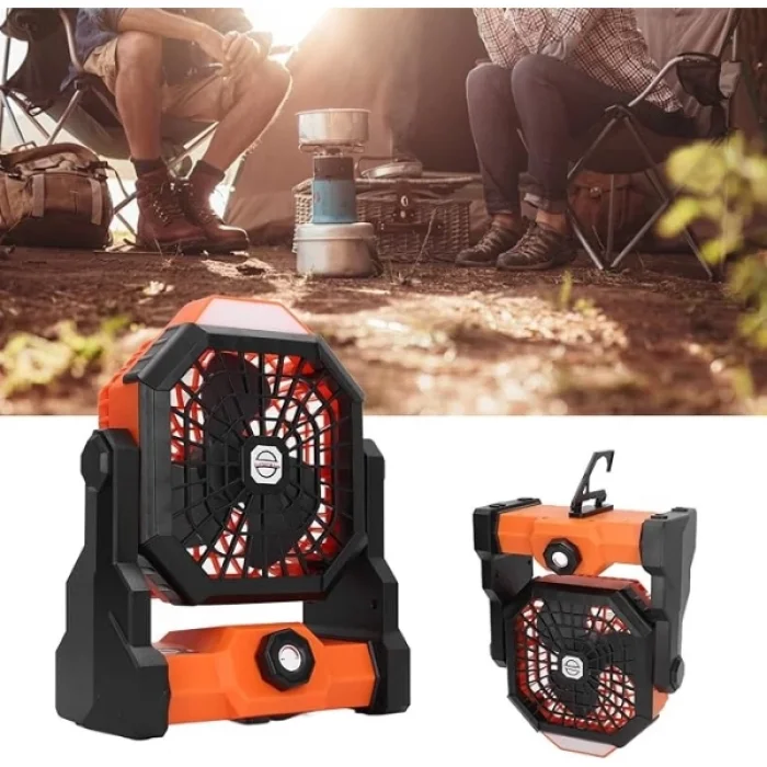  Mini Şarjlı Ledli Kare Fan