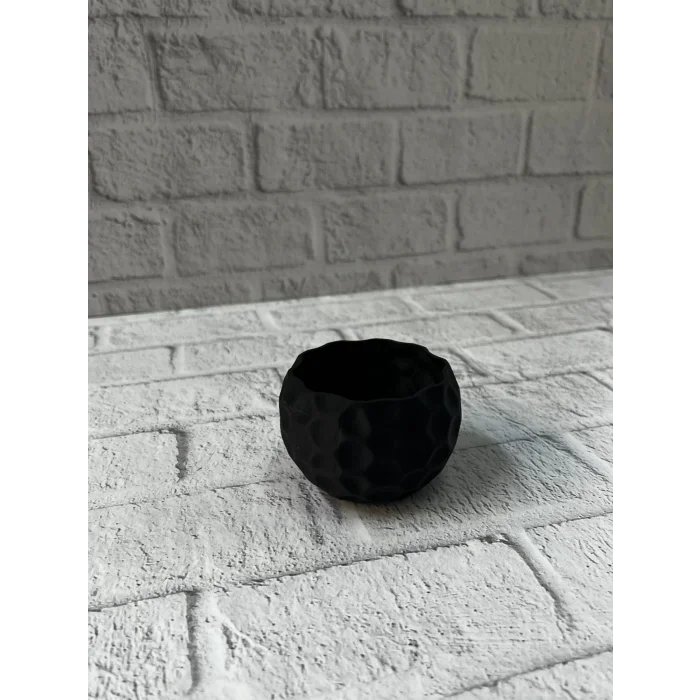 BUĞZ Mini Siyah Dekoratif Saksı 5 cm Modern Masaüstü Bitki Saksısı
